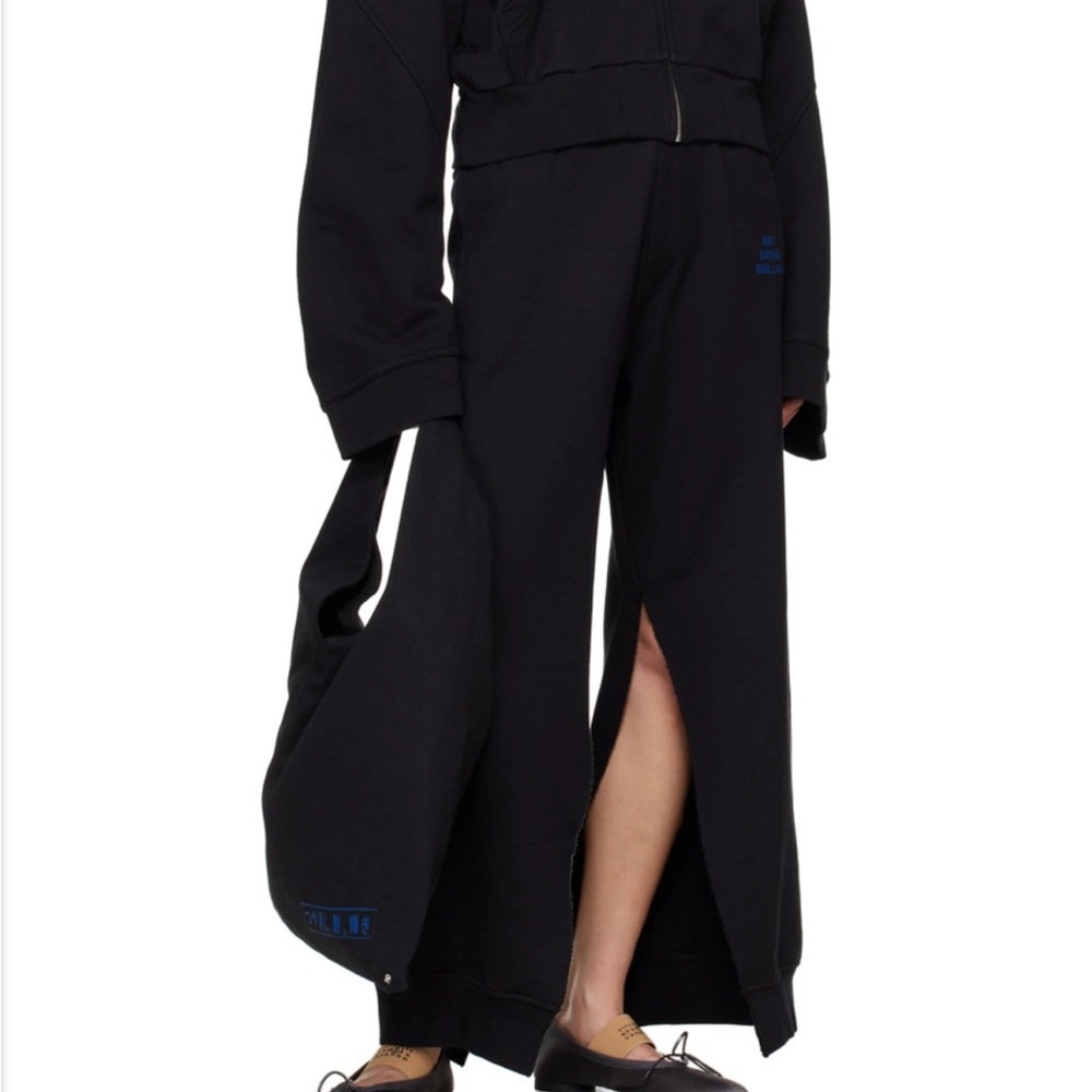 Maison Margiela Black Slit Wide-Leg Pants